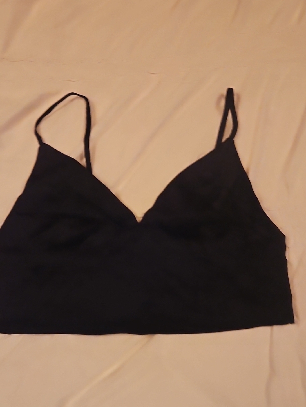 Black Spaghetti Strap Crop Top Lg